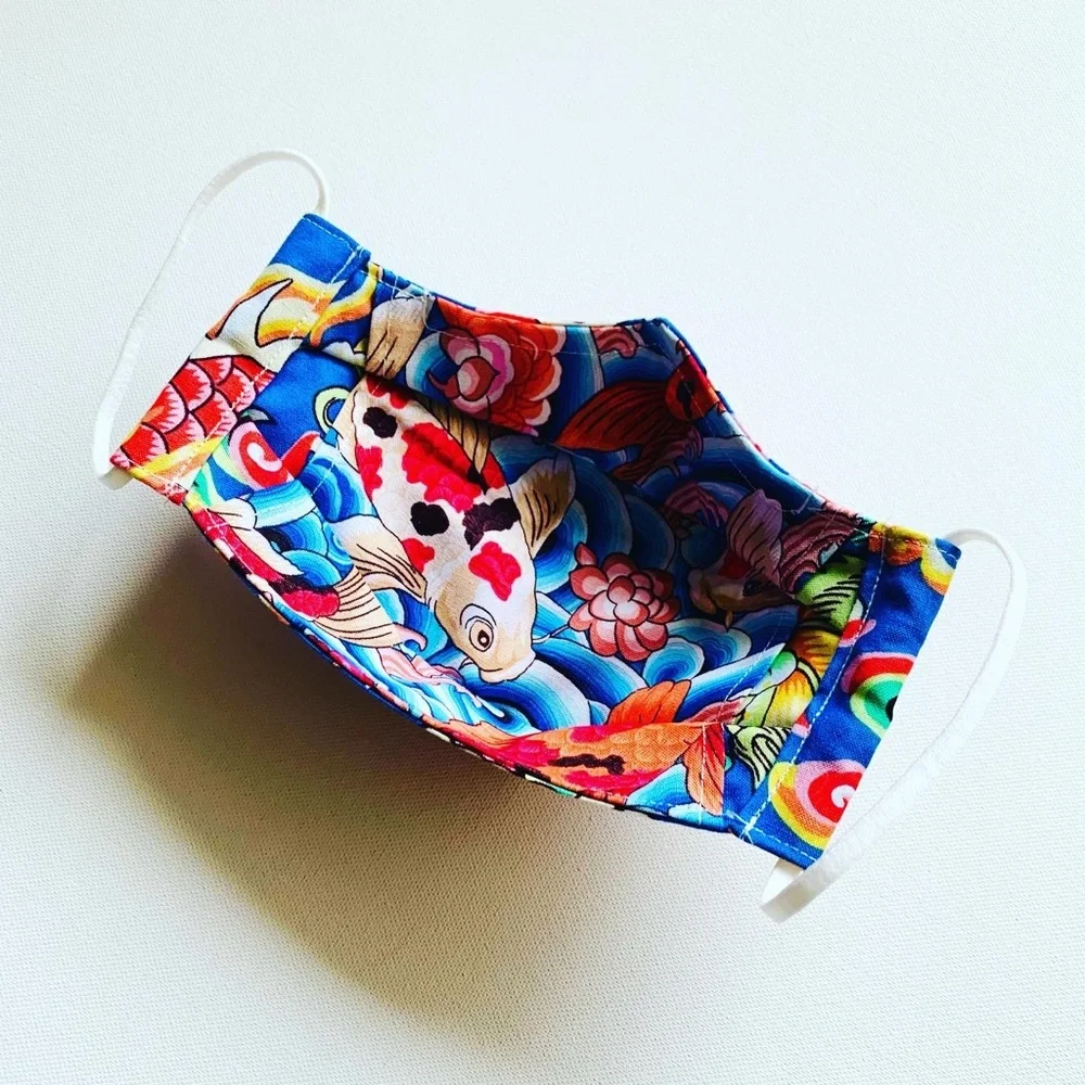 NEW Handmade Dragon Print 3D Face Mask in Blue